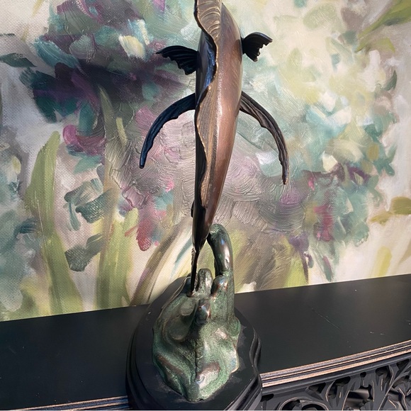 Vintage Bronze Brass Swordfish Statue Figurine - Picture 6 of 7